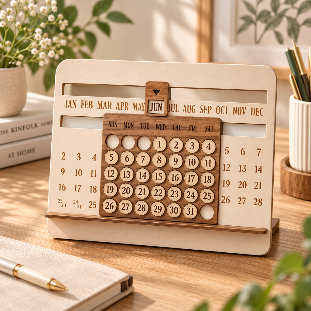Wooden Year-Round Perpetual Calendar
