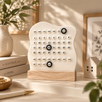 Mini Wooden Perpetual Desk Calendar