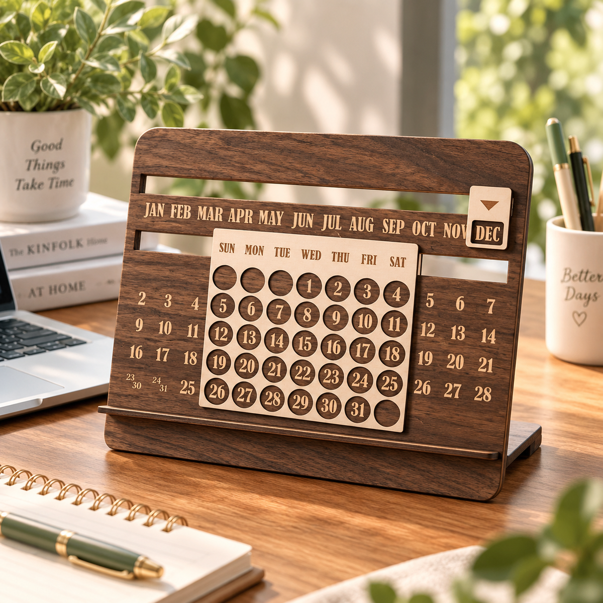 Wooden Year-Round Perpetual Calendar