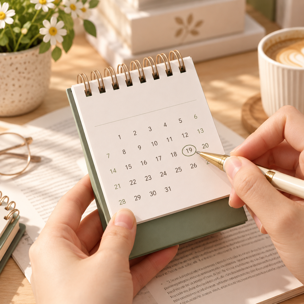Minimal Coil Desktop Desk Calendar