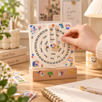 Rotating Wooden Perpetual Desk Calendar