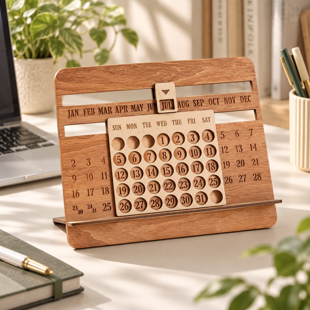 Wooden Year-Round Perpetual Calendar